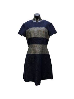 NWT BCBG Maxazria Navy & Gray Colorblock Dress Size 12